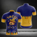 Blue And Yellow Taco Cycling Short Sleeve Jersey Mens, Mexican Food Cycling Jerseys CG0060