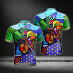 Colorful Geometric Cycling Short Sleeve Jersey Mens, Men's Colorful Cycling Jerseys CE0051