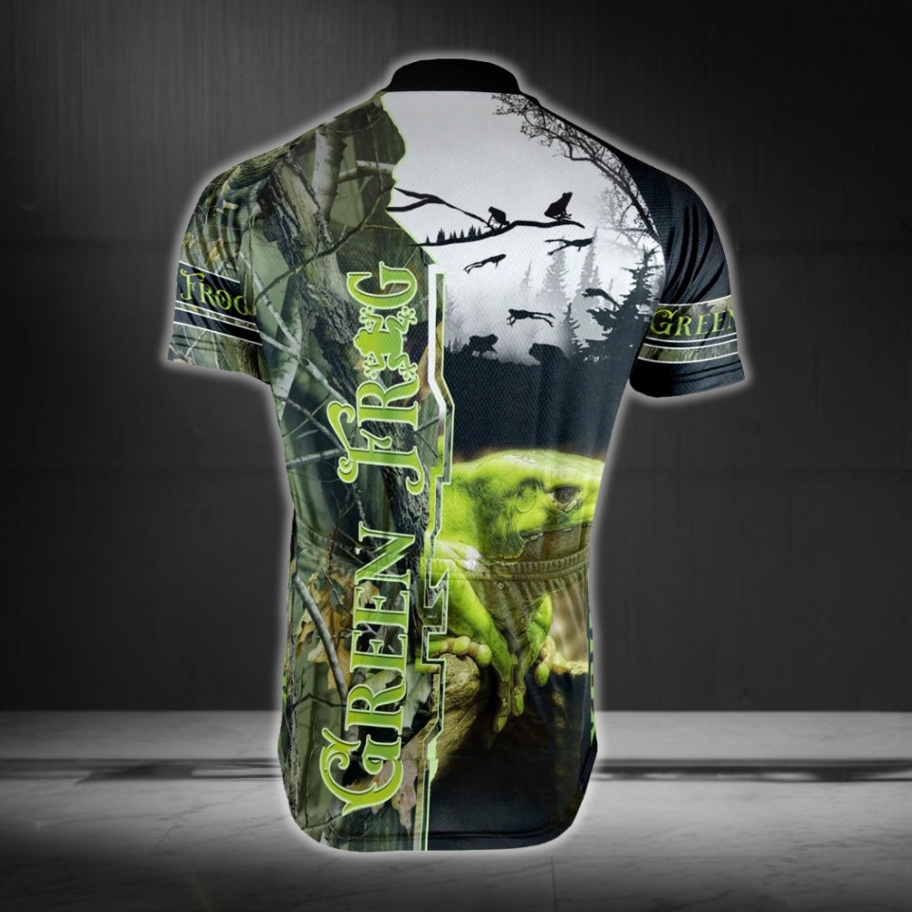 Custom Green Frog Men's Short Sleeve Cycling Jersey, Custom Frog Cycling Jersey CG0327