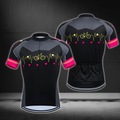 Black Pink Heartbeat Cycling Short Sleeve Jersey For Mens, Men's Cycling Jerseys CE0053