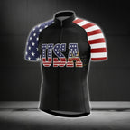 American Flag Short Sleeve Cycling Jersey For Men, Patriotic Cycling Jerseys CG0427