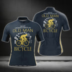 Never Underestimated An Old Man With A Bicycle Short Sleeve Cycling Jersey For Men, Funny Cycling Jerseys CG0428