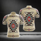 Beige Tribal Men's Short Sleeve Cycling Jersey, Tribal Native Cycling Jerseys CG0551