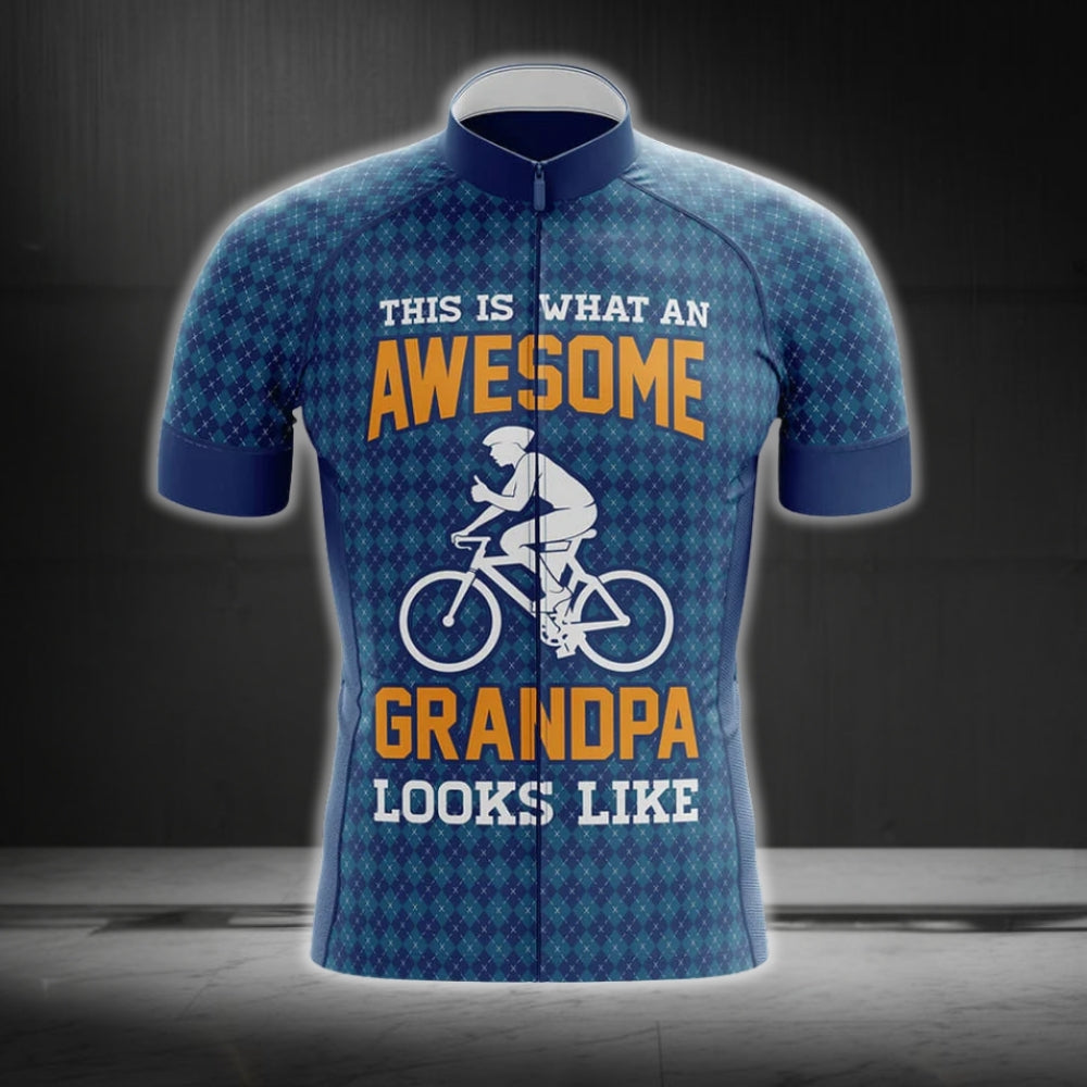 This Is What An Awesome Grandpa Looks Like Men's Short Sleeve Cycling Jersey, Cycling Jerseys For Grandpa Father Day CG0202