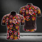 Bicycles And Flowes Cycling Short Sleeeve Jersey For Mens, Floral Cycling Jerseys CG0057