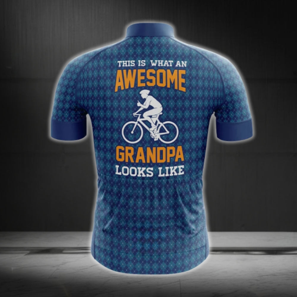 This Is What An Awesome Grandpa Looks Like Men's Short Sleeve Cycling Jersey, Cycling Jerseys For Grandpa Father Day CG0202