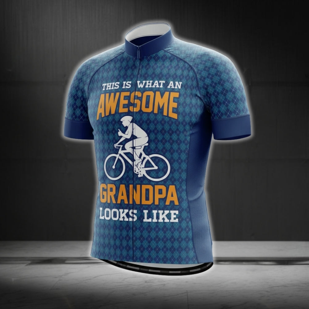 This Is What An Awesome Grandpa Looks Like Men's Short Sleeve Cycling Jersey, Cycling Jerseys For Grandpa Father Day CG0202