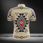 Beige Tribal Men's Short Sleeve Cycling Jersey, Tribal Native Cycling Jerseys CG0551
