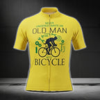 Never Underestimated An Old Man With A Bicycle Short Sleeve Cycling Jersey For Men, Funny Cycling Jerseys CG0428