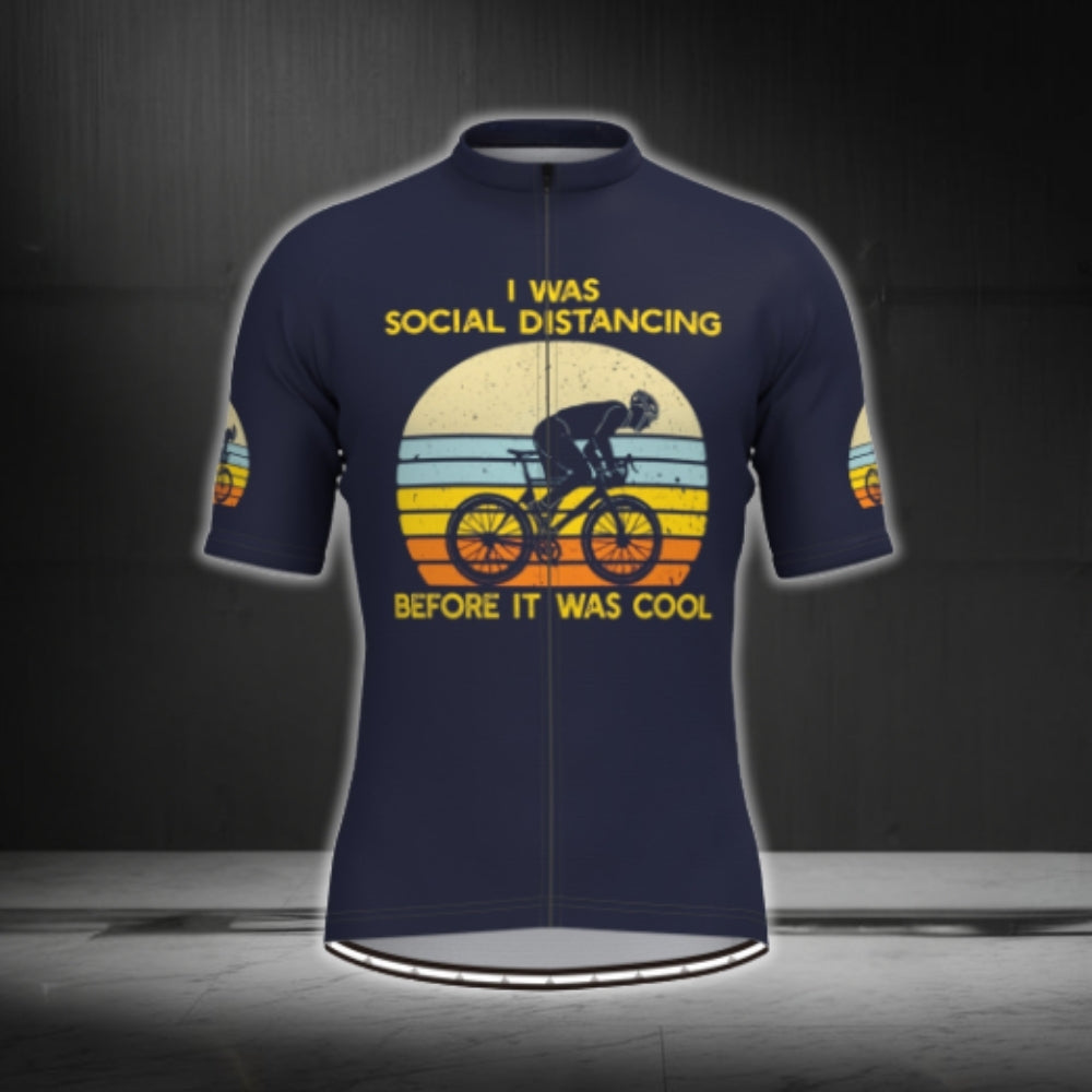 I Was Social Distancing Before It Was Cool Men's Short Sleeve Cycling Jersey, Funny Cycling Jerseys Mens CG0367