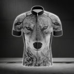 Black And White Wolf Short Sleeve Men Cycling Jersey, Wolf Cycling Jerseys CG0617