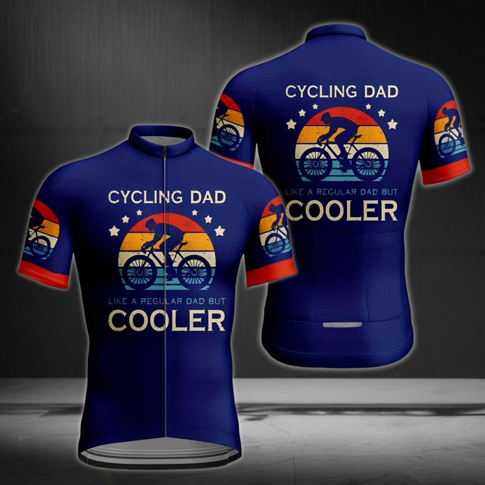 Cycling Dad Like A Regular Dad But Cooler Men's Short Sleeve Cycling Jersey, Funny Dad Cycling Jersey CE0004
