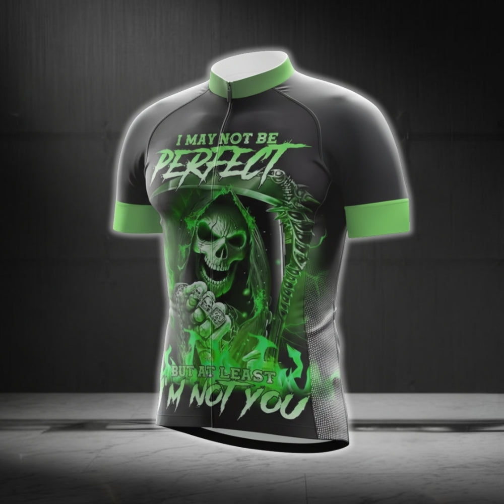 I May Not Be Perfect But At Least I'm Not You Skull Cycling Short Sleeve jersey Mens, Skull Cycling Jerseys CG0328