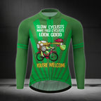 Slow Cyclists Make Fast Cyclists Look Good You're Welcome Men's Cycling Jersey Long Sleeve, Funny Cycling Jerseys CE0013