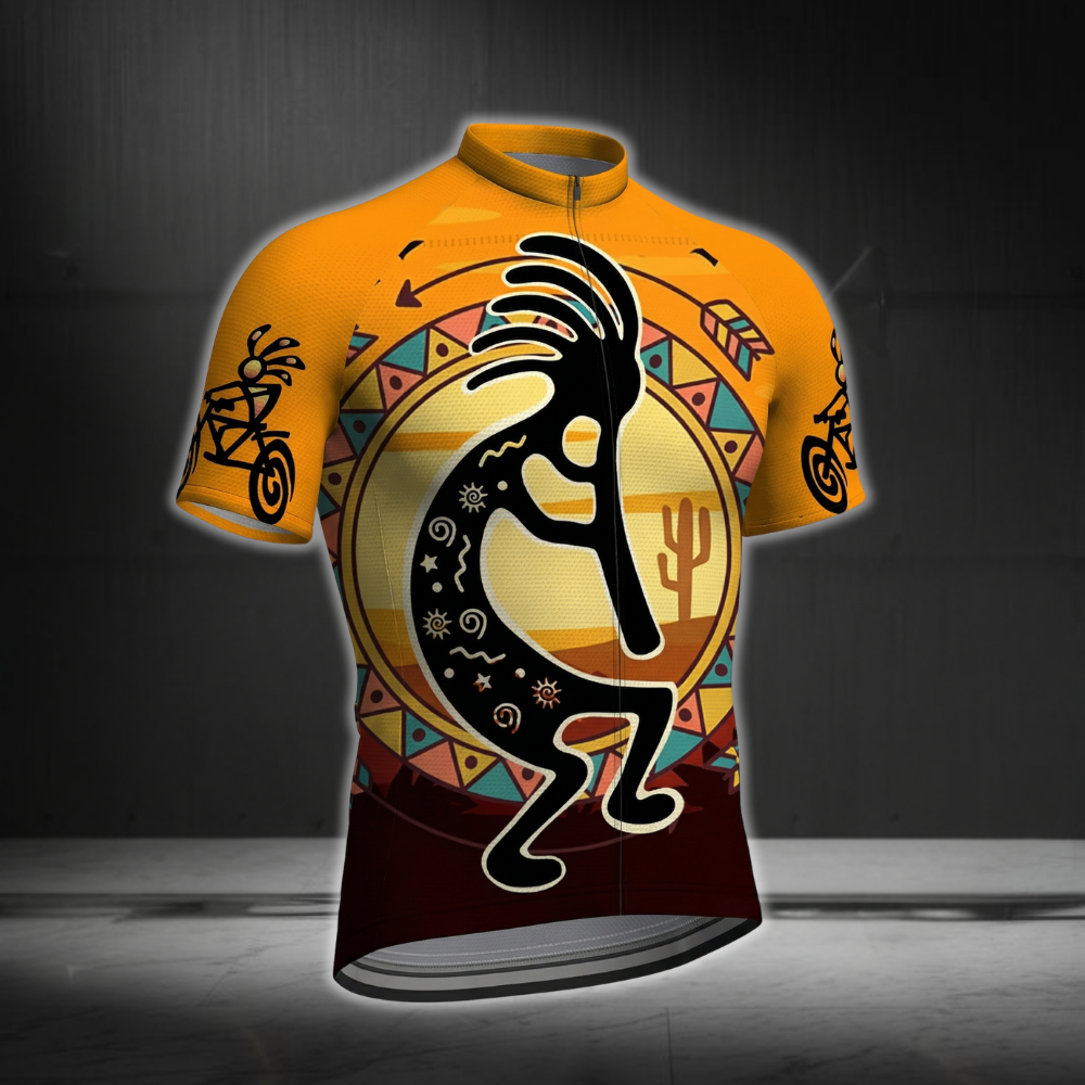 Black And Orange Kokopelli Cycling Jersey Short Sleeve Mens, Kokopelli Cycling Jerseys For Mens CE0054