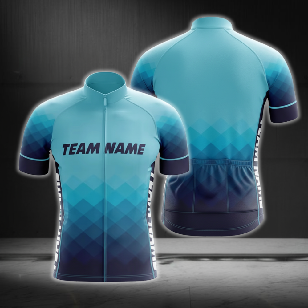 Custom Team Blue Men's Cycling Short Sleeve Jersey, Custom Cyling Jerseys For Team CE0055