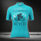 Never Underestimated An Old Women With A Bicycle Women's Short Sleeve Cycling Jersey, Funny Cycling Jersey For Ladies CG0429