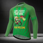 Slow Cyclists Make Fast Cyclists Look Good You're Welcome Men's Cycling Jersey Long Sleeve, Funny Cycling Jerseys CE0013