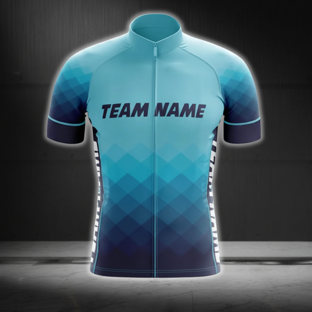 Custom Team Blue Men's Cycling Short Sleeve Jersey, Custom Cyling Jerseys For Team CE0055