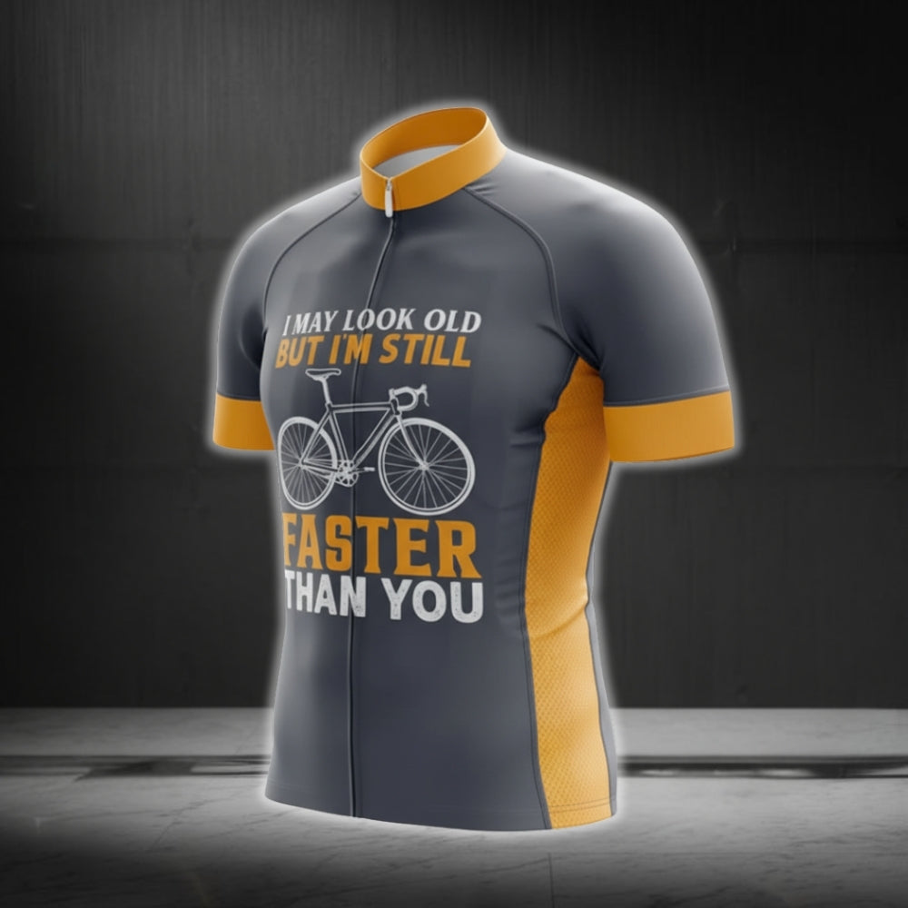 I May Look Old But I'm Still Faster Than You Cycling Short Sleeve Jersey Men, Funny Cycling Jerseys CG0329