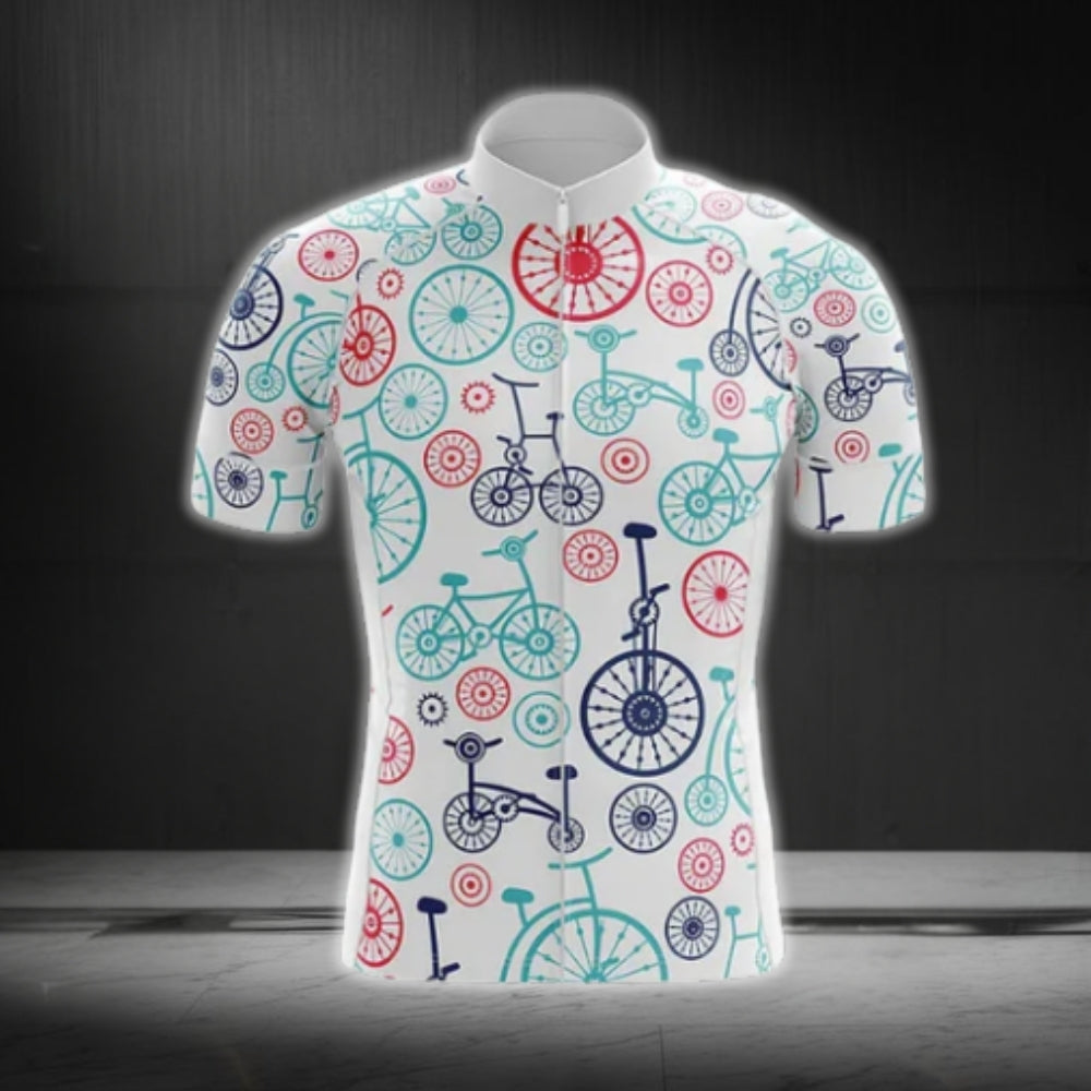 Colorful Bike Cycling Short Sleeve Jersey For Men, Men's Cycling Jerseys CG0553