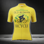 Never Underestimated An Old Women With A Bicycle Women's Short Sleeve Cycling Jersey, Funny Cycling Jersey For Ladies CG0429