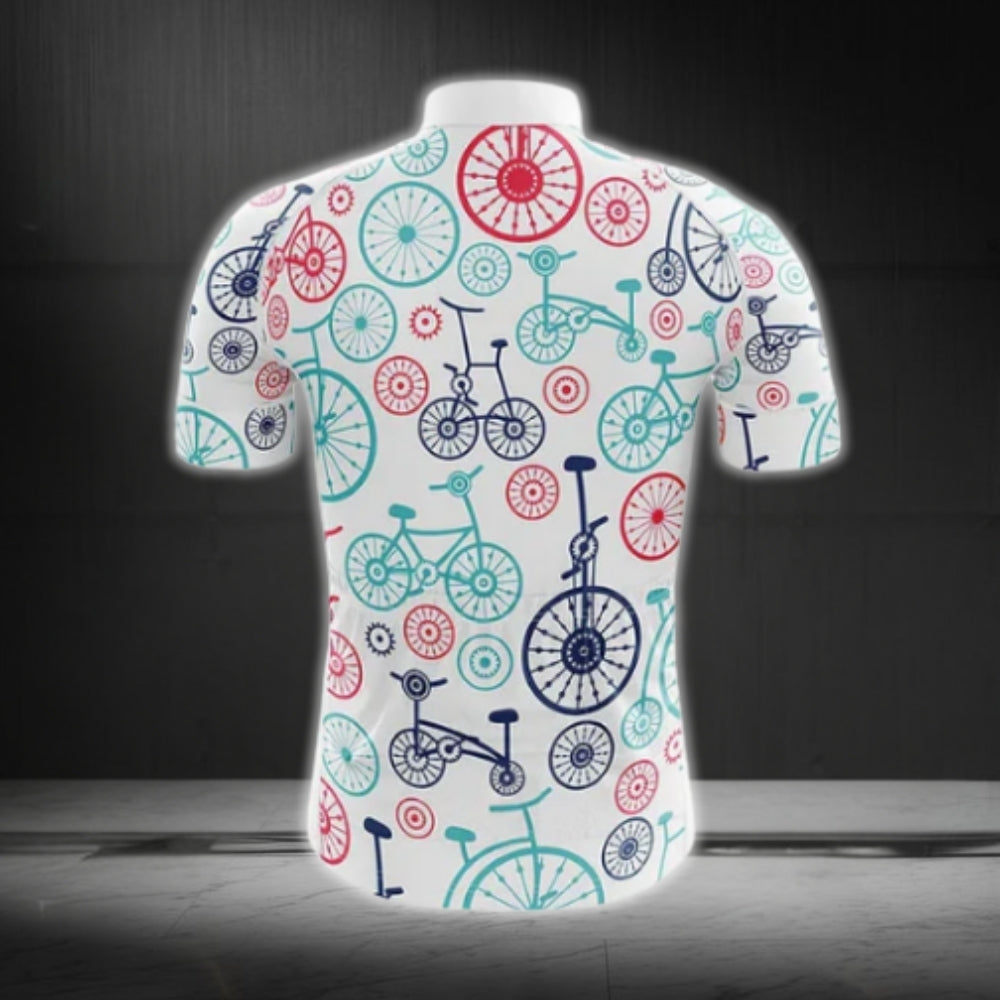 Colorful Bike Cycling Short Sleeve Jersey For Men, Men's Cycling Jerseys CG0553