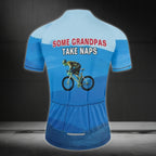 Some Grandpas Take Naps Real Grandpas Go Cycling Men's Cycling Short Sleeve Jersey, Funny Cycling Jersey CE0014