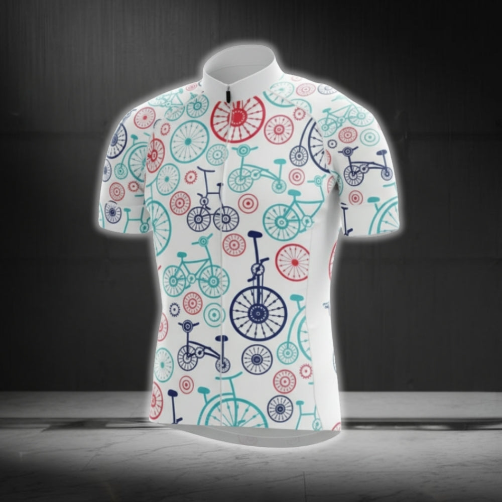 Colorful Bike Cycling Short Sleeve Jersey For Men, Men's Cycling Jerseys CG0553