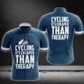 Cycling It's Cheaper Than Therapy Cycling Short Sleeve Jersey For Men, Funny Cycling Jerseys CG0205