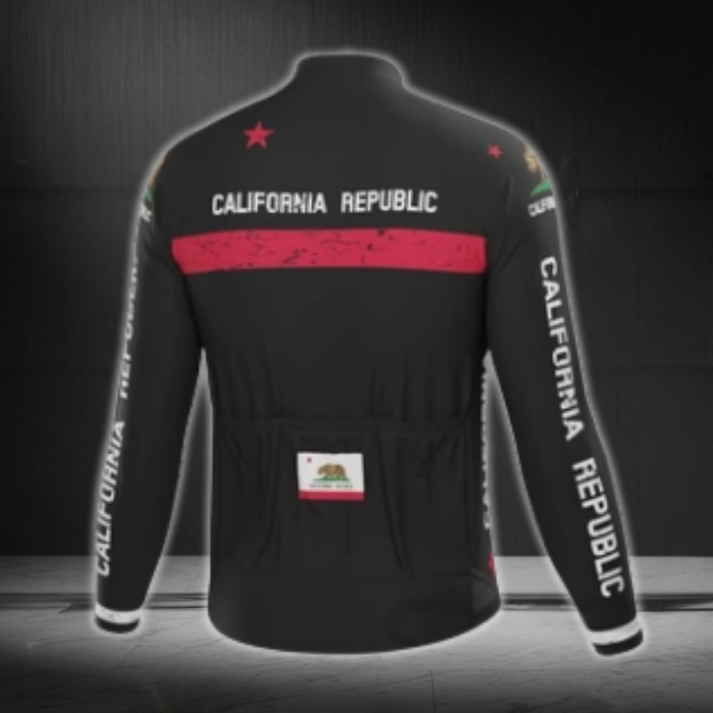 California Republic Long Sleeve Cycling Jerseys For Men, California Cycling Jerseys CG0430