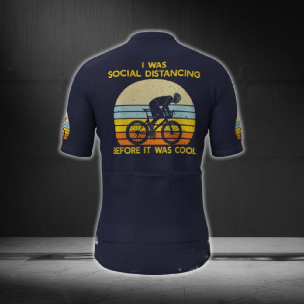 I Was Social Distancing Before It Was Cool Men's Short Sleeve Cycling Jersey, Funny Cycling Jerseys Mens CG0367