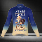Never Underestimate An Old Man With A Bicycle Long Sleeve Men's Jersey, Funny Cycling Jersey For Mens CZ0068