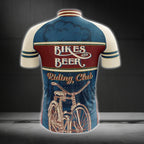 Bikes And Beers Riding Club Short Sleeve Men's Cycling Jerseys, Vintage Beer Club Cycling Jerseys CG0465