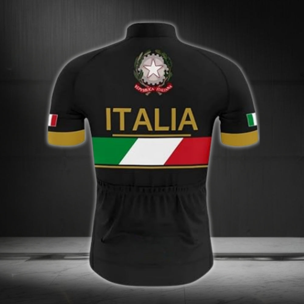 Italia Flag Men's Cycling Short Sleeve Jersey, Patriotic Italy Cycling Jersey CZ0025