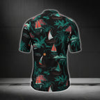 Tropical Sailboat Cycling Short Sleeve Jersey For Men, Sailboat Cycling Jerseys CG0358