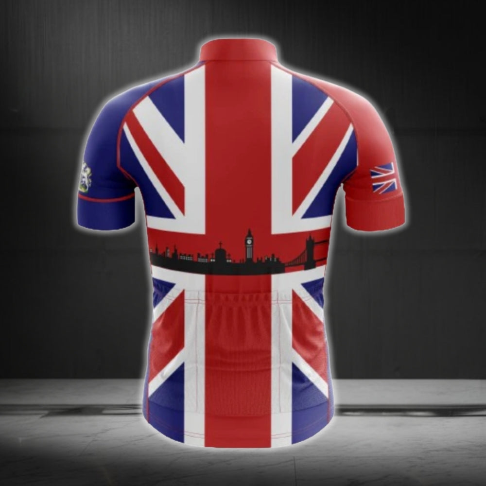 United Kingdom Flag Cycling Short Sleeve Jersey For Men, United Kingdom Cycling Jerseys CG0608