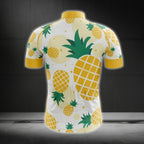 White And Yellow Pineapple Men Cycling Short Sleeve  Jersey, Pineapple Lovers Cycling Jerseys CG0456