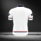 White Red Blue Men's Cycling Short Sleeve Jersey, Patriot Cycling Jersey CG0886