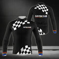 Black And White Custom Team Cycling Long Sleeve Jersey Mens, Men's Custom Club Cycling Jerseys CZ0048