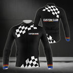 Black And White Custom Team Cycling Long Sleeve Jersey Mens, Men's Custom Club Cycling Jerseys CZ0048