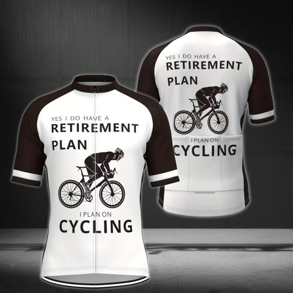 Yes I Do Have A Retirement Plan I Plan On Cycling Men's Cycling Short Sleeve Jersey, Funny Retirement Cycling Jerseys CE0005