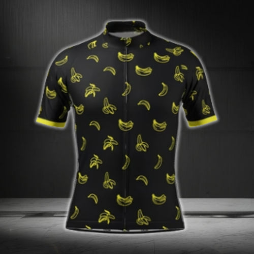 Banana Yellow Cycling Short Sleeve Jersey For Men, Banana Cycling Jerseys CG0431