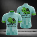 Sorry I'm Late I Didn't Want To Come Men's Turtle Cycling Short Sleeve Jerseys, Funny Cycling Jerseys For Turtle Lovers CG0206
