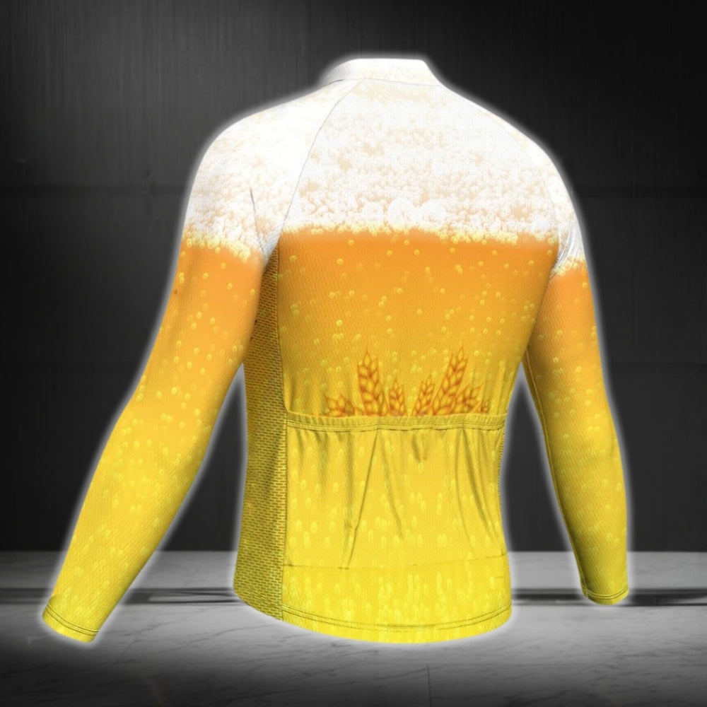 It's Time Beer Cycling Long Sleeve Men's Jersey, Beer Lovers Cycling Jerseys CG0331