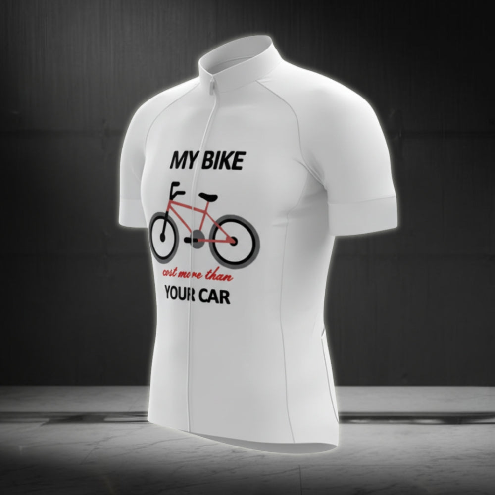 My Bike Cost More Than Your Car Men's Cycling Short Sleeve Jerseys, Funny Cycling Jerseys CG0058