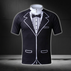 Tuxedo Black And White Cycling Short Sleeve Jersey Mens, Tuxedo Cycling Jersey CZ0144
