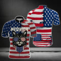Meowica American Flag Cat Cycling Short Sleeve Jersey Mens, Patriotic Cycling Jerseys For Cat Lovers CG0059