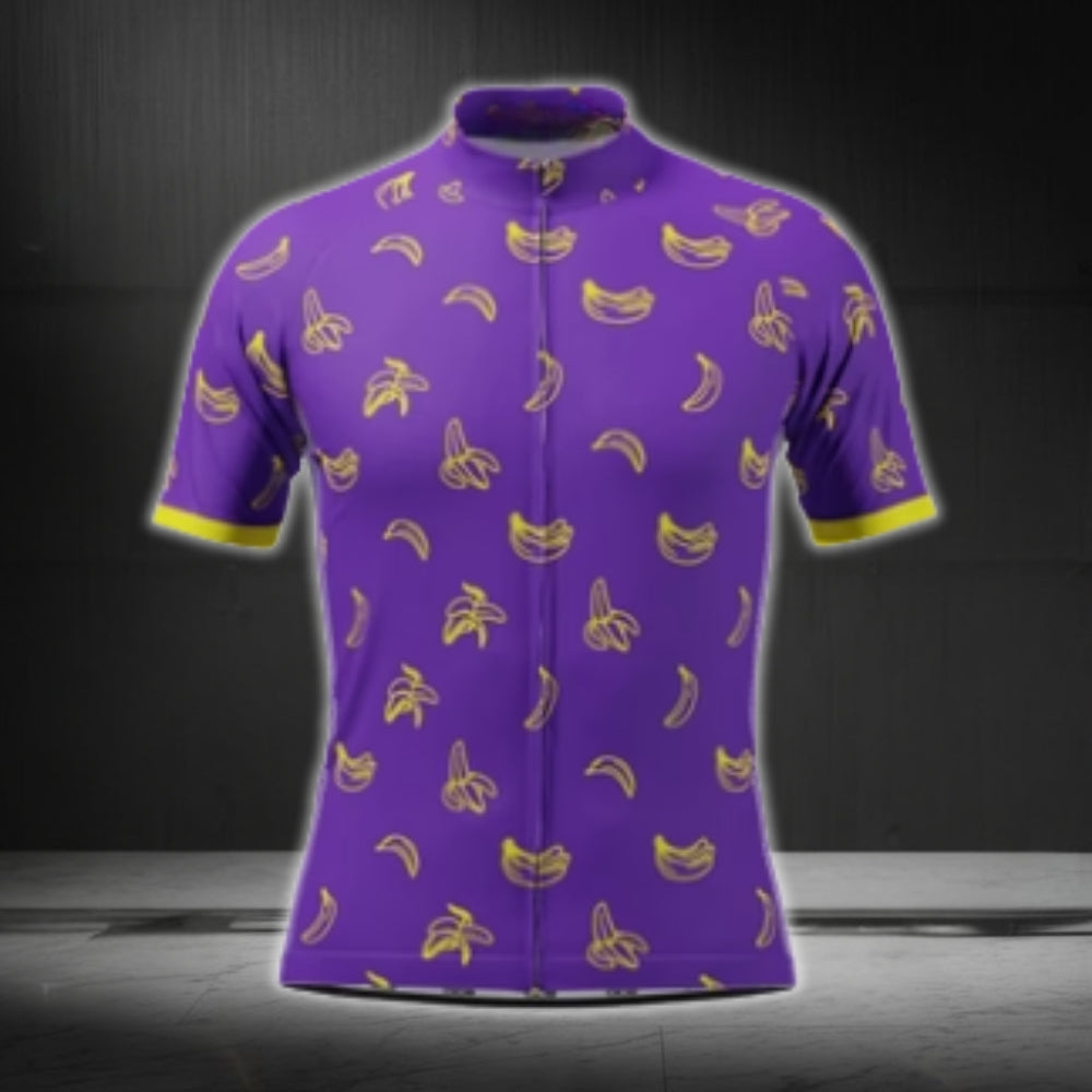 Banana Yellow Cycling Short Sleeve Jersey For Men, Banana Cycling Jerseys CG0431