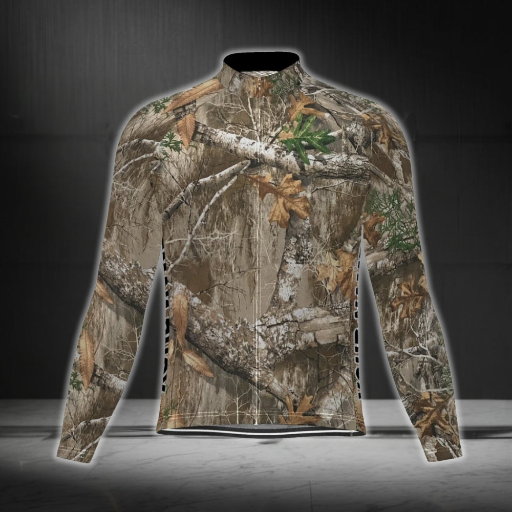 Custom Camouflage Long Sleeve Cycling Jersey For Men, Custom Camo Cycling Jerseys CG0332